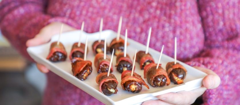 Holiday Side Dishes: Bacon Wrapped Dates with Almonds & Point Reyes Blue Cheese